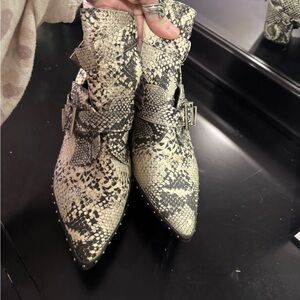 Trendy Boutique Snake Print Ankle Booties